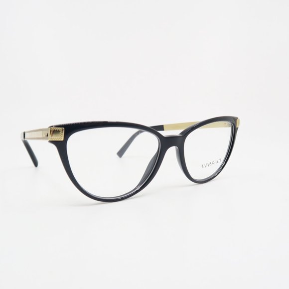 Versace Mod. 3271-GB1 54mm Black and Gold New Women's Eyeglasses Frames. - Picture 3 of 8